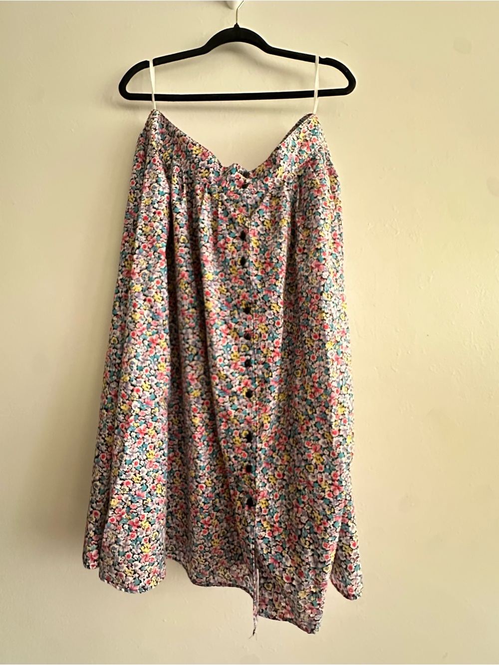 Floral Button-Front A-Line Midi Skirt - Multicolor
